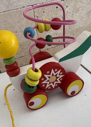 Каталка дерев'яна іграшка-каталка качка