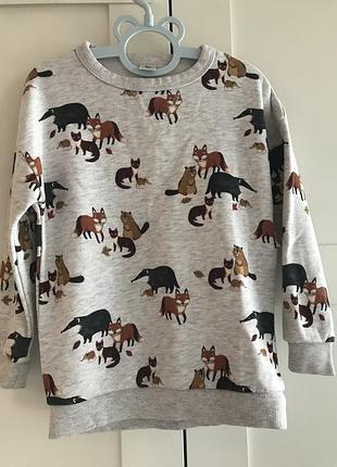 Теплий світшот з лісовими тваринами