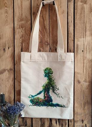 Сумка шоппер из саржи «матинка земля» | 30х40 см | роща