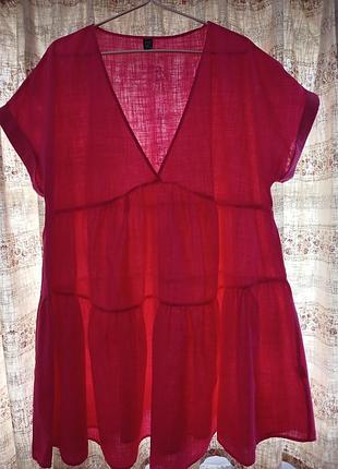 Платье розовое, тонкая, лёгкое, большое размер (2xl), длинс изделия 103см, полуобъем груди 67см, полуобъем талии 100см