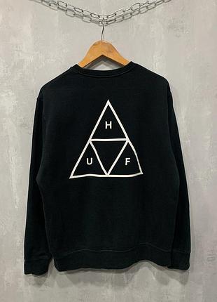 Світшот кофта чоловіча чорна huf big logo оригінал skate