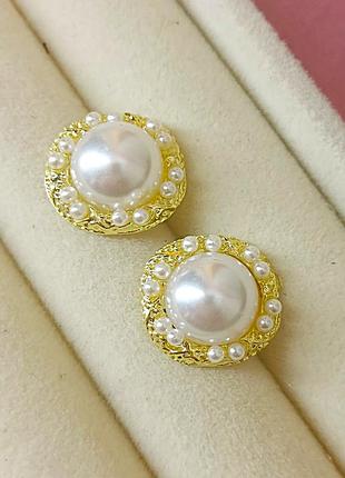 Серьги бижутерия "бусины" jeweston золотистого цвета sku 03755