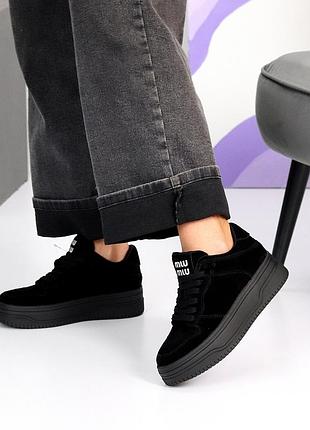 Sale универсальные замшевые женские черные кроссовки осенние натуральная замша весна осень