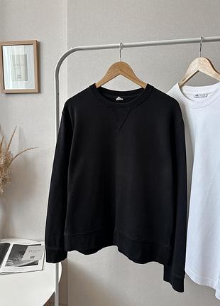Щільний чорний світшот кофта arket бавовна котон