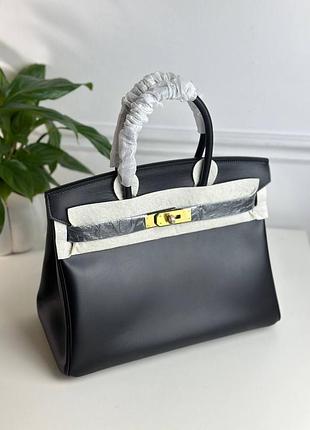 Сумка женская кожаная чёрная 30 см