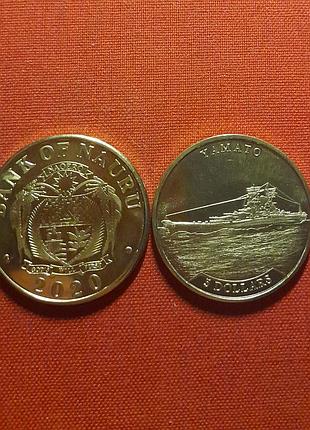 Науру 5 долларов 2020г.35,5мм,  линкор японского императорского флота.yamato