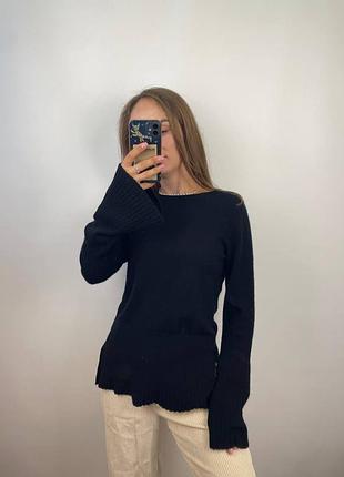 Женская черная кашемировая кофта с широкими рукавами paul kehl 100% cashmere