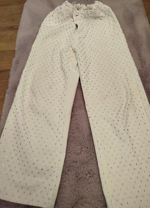 Джинси зі стразами білі