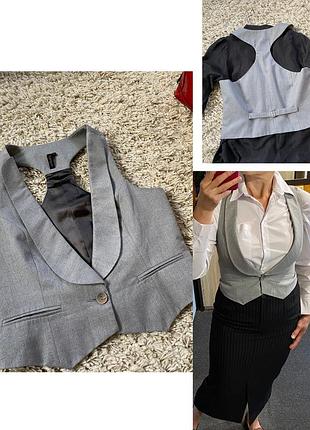 Стильний костюмнмй жилет в сірому кольорі,topshop,p.8-10
