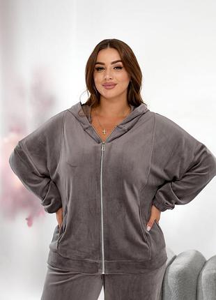 Женский спортивный велюровый костюм.костюм с капюшоном.новинка