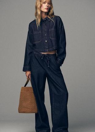 Джинсы джоггеры wide leg от zara, xs, оригинал