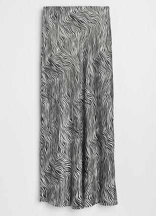 Сатиновая юбка анималистичный принт