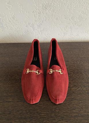 Лофери натуральна замша 38 червоний