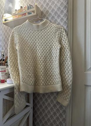 Шерстяной мохеровый джемпер свитер кроше tommy hilfiger