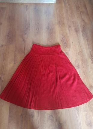Юбка плиссе миди длинная винтаж..шерсть.р.l/xl. ysl.