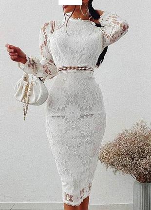 Распродажа платье prettylittlething миди кружевное ажурное