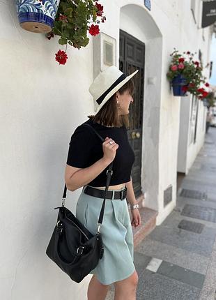 Сумка шкіряна чорна