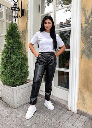 Кожаные брюки без манжеты, мод сок- 274