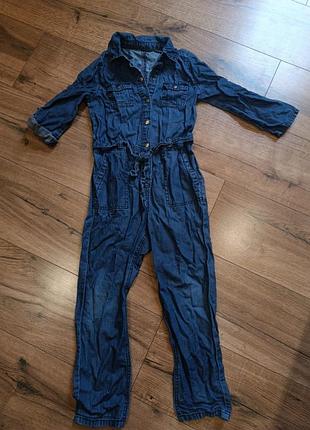 Суцільні дитячі комбез комбінезон джинсовий на дівчинку