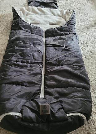 Продам зимовий конверт в коляску на флісі чорний baby cab