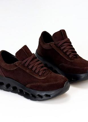 36-41 рр кроссовки на фигурной подошве натуральная замша/кожа черные, белые, бежевые