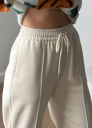 Ідеальні брюкі джогери зі швом джогеры беж графит со швом