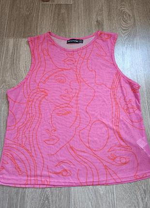 Прозрачная майка топ с узором
