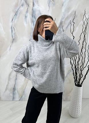 Светр туреччина вязка сірий зелений молочний