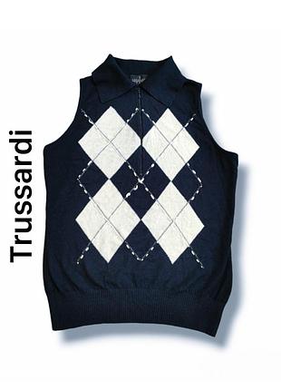 Жилет поло без рукавов trussardi jeans аргайл принт