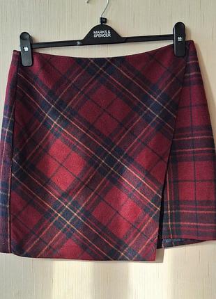 Модная юбка с запахом в клетку george