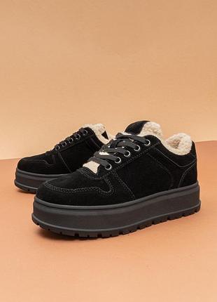 Женские утепленные ботинки кроссовки черные зимние 36-41 кроссовки жемне itts 1131226