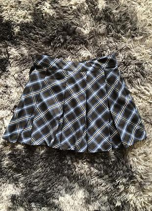 Юбка плісе жіноча , міні , чорно-синя s-m літо/осінь