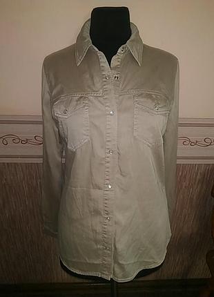 Отличная,стильная,классная рубашка на кнопках с длинным рукавом,отличного качества :лиоцилл и коттон.известный бренд vila.