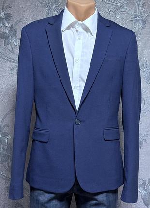 Пиджак мужской 46-48 размера asos синий деловой нарядный праздничный