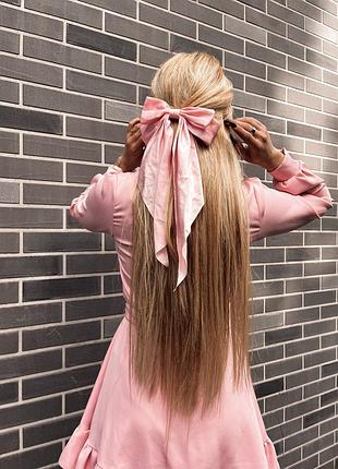 Рожевий бант для волосся