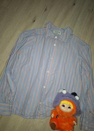 Блуза котон блакитно-рожева 152 см