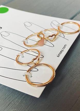 Набір кілець sinsay із сердечками (5 шт.)