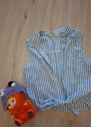 Рубашка безрукавка в полоску 152-158см