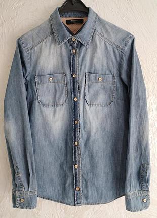 Джинсовая рубашка из тонкого денима от max mara weekend