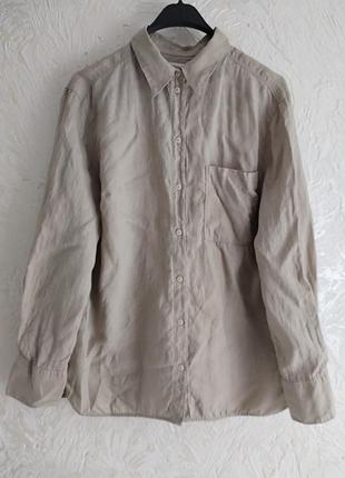Льняная серая рубашка от marc