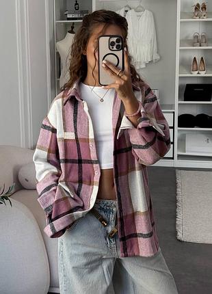 Жіноча кашемірова сорочка в клітинку | 1611