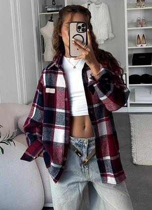 Жіноча кашемірова сорочка у клітинку | 1611