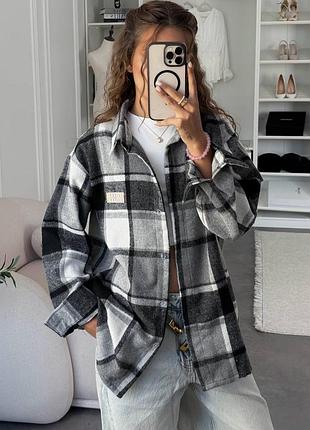 Жіноча кашемірова сорочка у клітинку | 1611