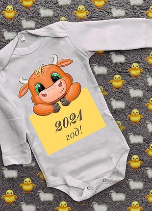 Детские боди с принтом -новый год