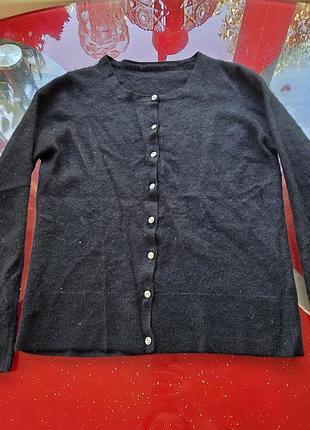 М'яка тепла чорна кофта жіноча кашемір вовна s 44 гарні ґудзики з камінням