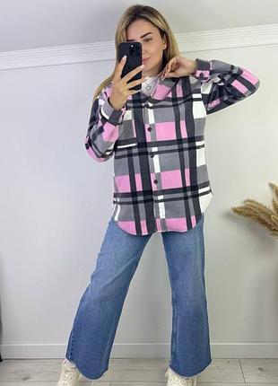 Флисовая рубашка в клетку