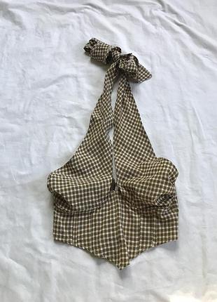 Кроп топ картатий тренд корсет клітинка