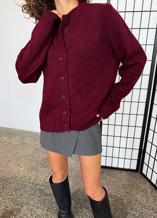 Кардиган базовый бордовый