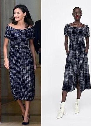 Твидовое платье zara