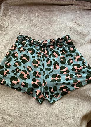 Леопардові домашні , піжамні котонові шортики на резинці